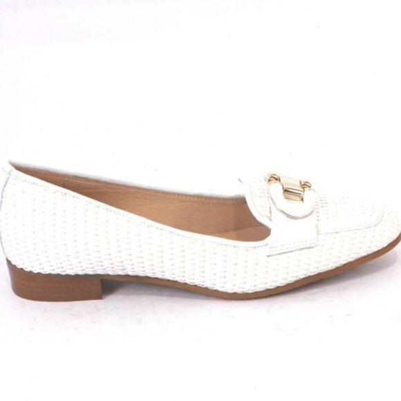 Luca Grossi 214 White Leather Classic Loafer Flat Shoe - Picture 3 of 8
